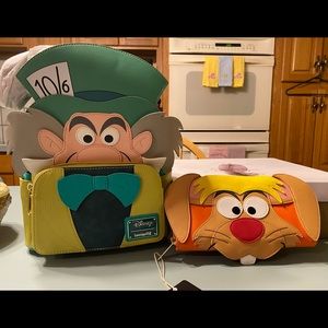 Loungefly Mad Hatter Back Pack and March Hare Wallet PLUS Free Gift.